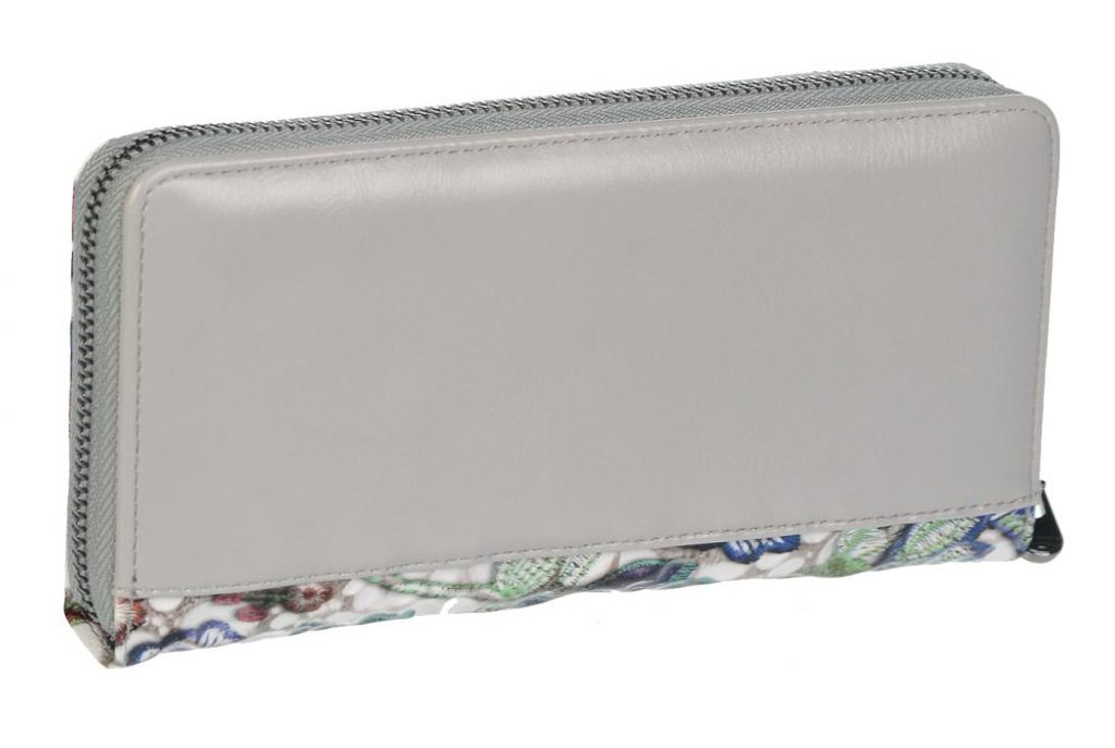 Kožená dámská peněženka v barevném motivu RFID šedá v dárkové krabičce PN25  | Peknydarek.cz