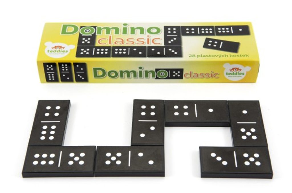 Domino Classic 28ks společenská hra plast v krabičce 21x6x3cm |  Peknydarek.cz