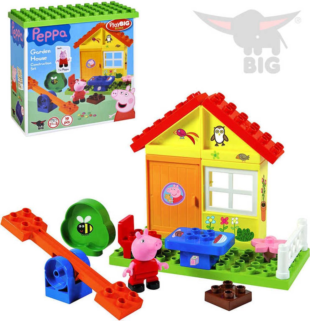 BIG PlayBig Bloxx prasátko Peppa Pig zahradní domek set s figurkou  STAVEBNICE | Big | Peknydarek.cz