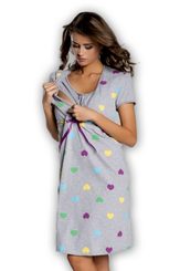 Kojící a těhotenská košilka Alla grey