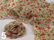 Šála  20x140cm ROSE krep s růží (1 ks)