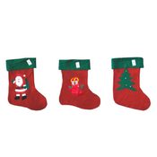 Punčocha vánoční s dekorací velká 3 druhy