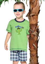 Dětské pyžamo s obrázkem kaktusu a kraťasy