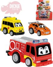 DICKIE Autíčko veselé Comic 6cm s očima 12 druhů zpětný nátah plast