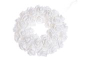 Věnec z pěnových růží 20 cm - bílá