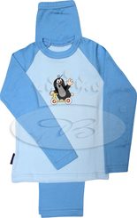 Dětské pyžamo KR 007 dlouhé světle modro-modrá