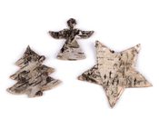 Hvězda, anděl, strom z březové kůry