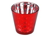 Svícen skleněný Ø75mm hvězdičky (1 ks)