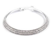 Náhrdelník štrasový 3řadý (1 ks)