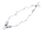 Náhrdelník se srdíčkem a broušenými korálky (1 ks)