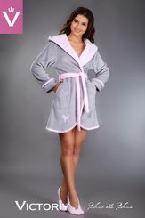 Dámský župan Papillon gray - SZ s kapucí