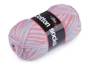 Ponožková pletací příze Cotton socks 100 g samovzorovací