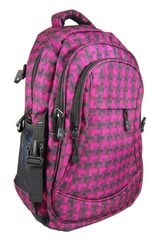 Batoh do města / do školy L643 károvaný růžovo-černý
