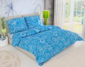 Francouzské prodloužené bavlněné povlečení Větvička modrá 240x220, 70x90cm