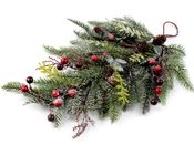 Umělá závěsná větev ojíněná s glitry