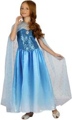 KARNEVAL Šaty Sněhová královna vel.L (130-140cm) 9-12 let KOSTÝM