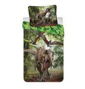 JERRY FABRICS Povlečení Jurský Svět Green micro Polyester - mikrovlákno, 140/200 cm