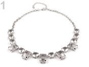 Kovový náhrdelník s broušenými kameny