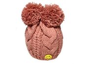 Čepice dětská s bambulkami a smajlíkem  (1 ks)