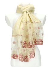 Dámský letní jednobarevný šátek 200x70 cm béžová