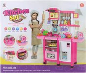 Kuchyňka velká 80x100x30cm set s nádobím a potravinami na baterie Světlo Zvuk