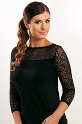 Dámská halenka  Clara II black - 3/4 rukáv