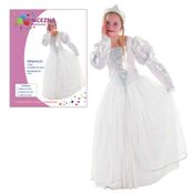 KARNEVAL Šaty PRINCEZNA BÍLÁ vel.M (120-130 cm) KOSTÝM