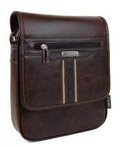 Elegantní větší pánská crossbody taška B3148 kávová hnědá