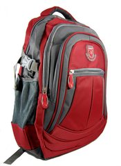 Školní batoh NEW BERRY L729 červeno-šedý s přihrádkou na notebook
