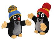 Plyšový krtek s čepicí 28 cm maňásek