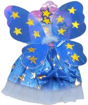 Kostým pro děti  Šaty modré princezna s křídly hvězdičky