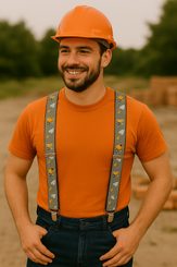 Pánské šle řemeslnické zedník šedé 50 mm Y 120 cm