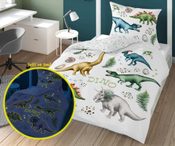 Povlečení Svět Dino svítící Bavlna, 140/200, 70/80 cm
