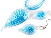 Náhrdelník a náušnice sada KAPKA na stuze (1 sada)