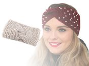 Dámská zimní čelenka s perlami