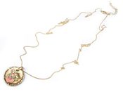 Náhrdelník kovový s ptáčkem (1 ks)