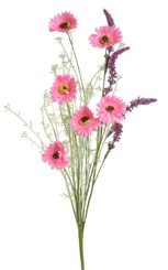 Umělý luční trs barevných kopretin - růžová