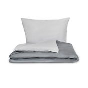 Saténové prodloužené povlečení LUXURY COLLECTION 140x220, 70x90cm tmavě šedé / světle šedé