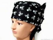 Šátek bavlněný rozměr 65x65cm motorkářský - lebky ČESKÝ VÝROBEK (1 ks)