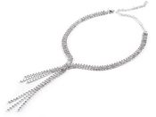 Náhrdelník štrasový 3 řadý LONG (1 ks)