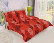 Francouzské bavlněné povlečení 240x200, 70x90cm Kruhy červené