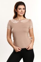 Dámská halenka Cleo beige - krátký rukáv