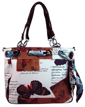 Stylová kabelka  592-MH oranžovo-modro-bílá