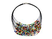 Náhrdelník s korálky víceřadý (1 ks)