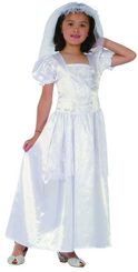 Kostým pro děti Šaty bílé nevěsta vel.M (102-130 cm) 5-9 let