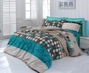 Francouzské bavlněné povlečení DELUX CIRCLES 220x200, 70x90cm