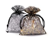Dárkový pytlík pavučina / Halloween 13x18 cm organza 1ks