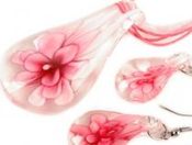 Náhrdelník a náušnice sada SLZA na stuze