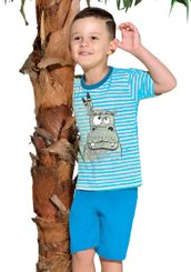 Dětské pyžamo s obrázkem hrocha a kraťasy