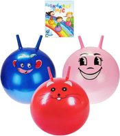 Míč dětský skákací 45cm hopsadlo s držadly s obličejem zvířátka 3 druhy